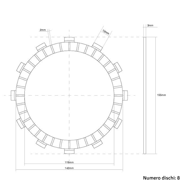 Kupplungsscheiben (Belag) FCC Fantic 300 XE (24-25) FCC.0094