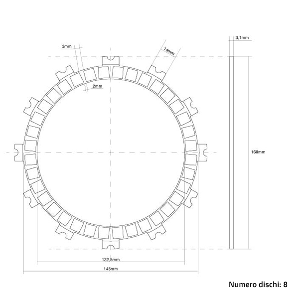 Kupplungsscheiben (Belag) FCC Suzuki RM 250 (06-08) FCC.0107