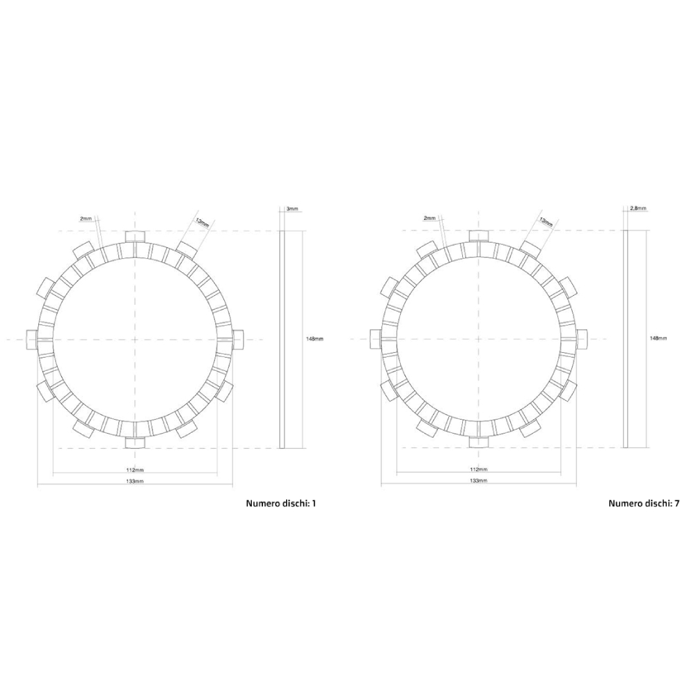 Kupplungsscheiben (Belag) FCC Yamaha YZ 400 F (98-99) FCC.0162