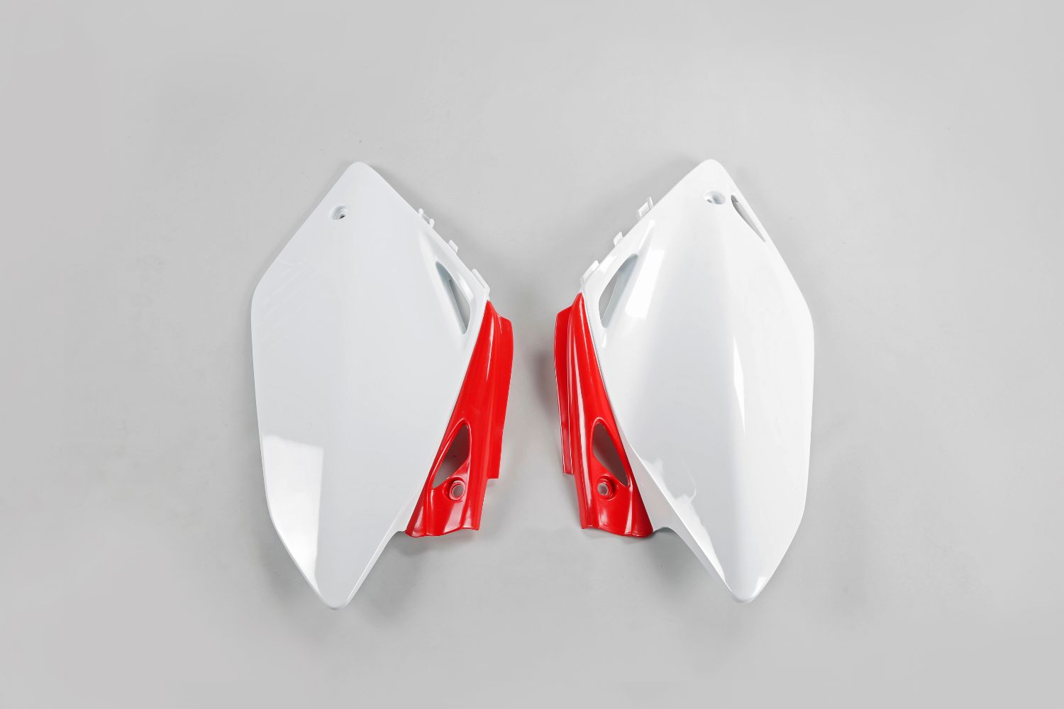 Seitliche Startnummerntafeln Honda CRF 450 R (07-08) weiß e rot* HO04616-W