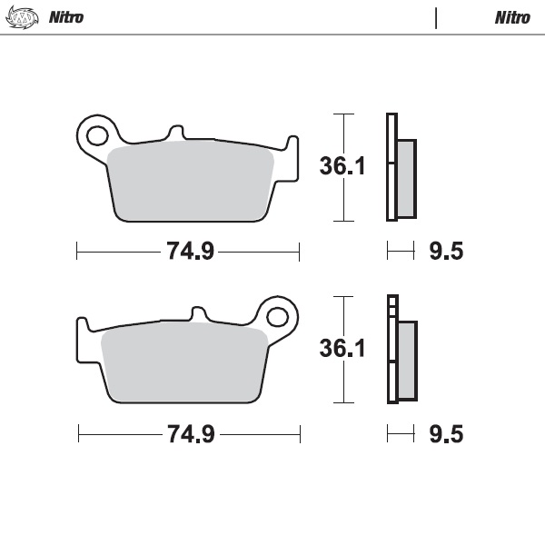 Bremsbeläge Moto Master TM EN/MX 125 (01-04) hinten nitro MM-091821
