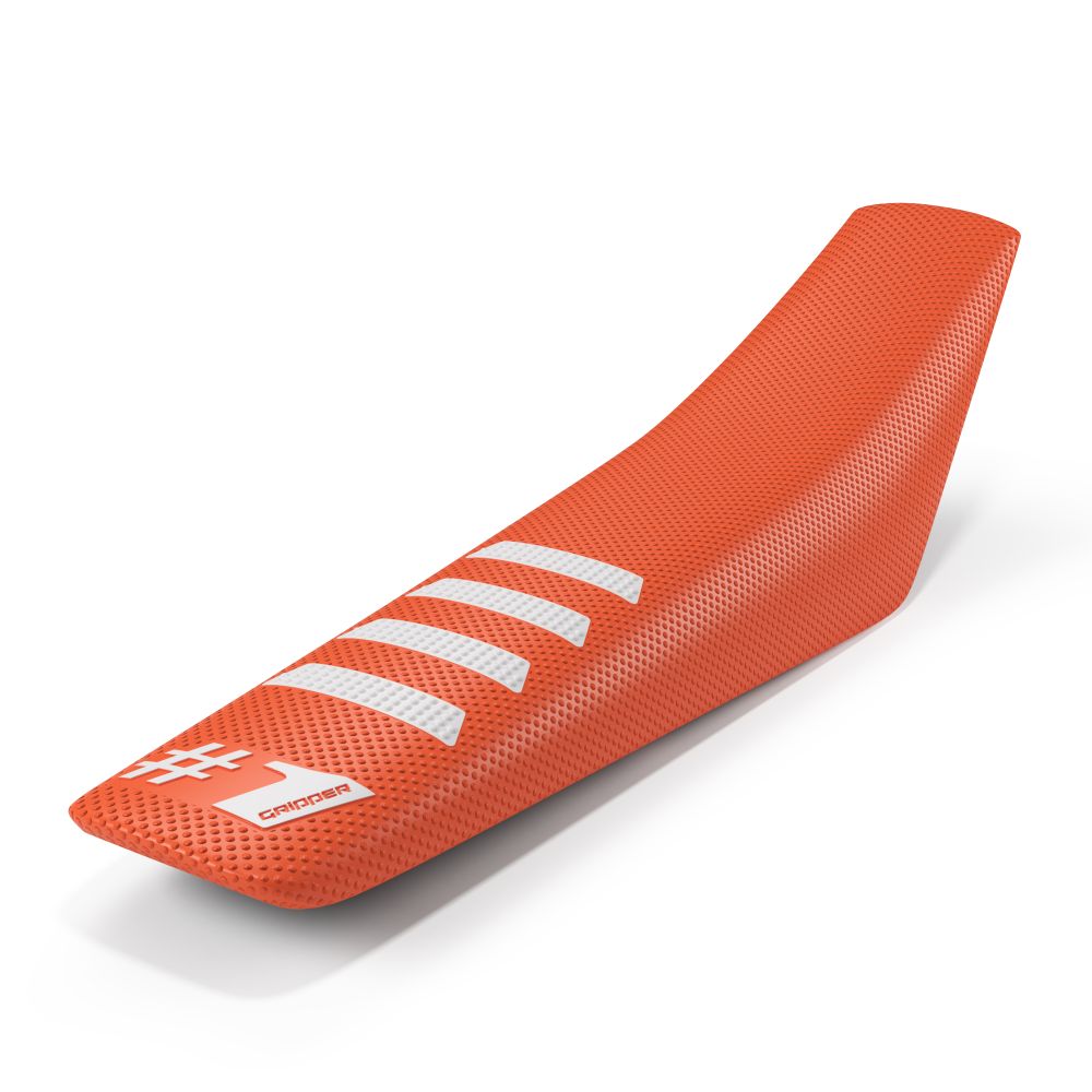 Universeller Sitzbezug Onegripper - Ribbed orange und weiß