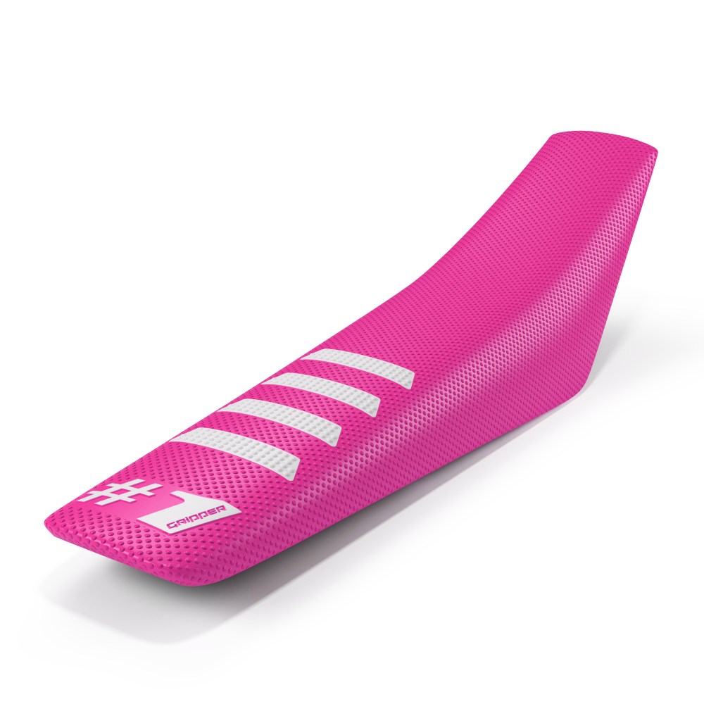 Universeller Sitzbezug Onegripper - Ribbed rosa und weiß
