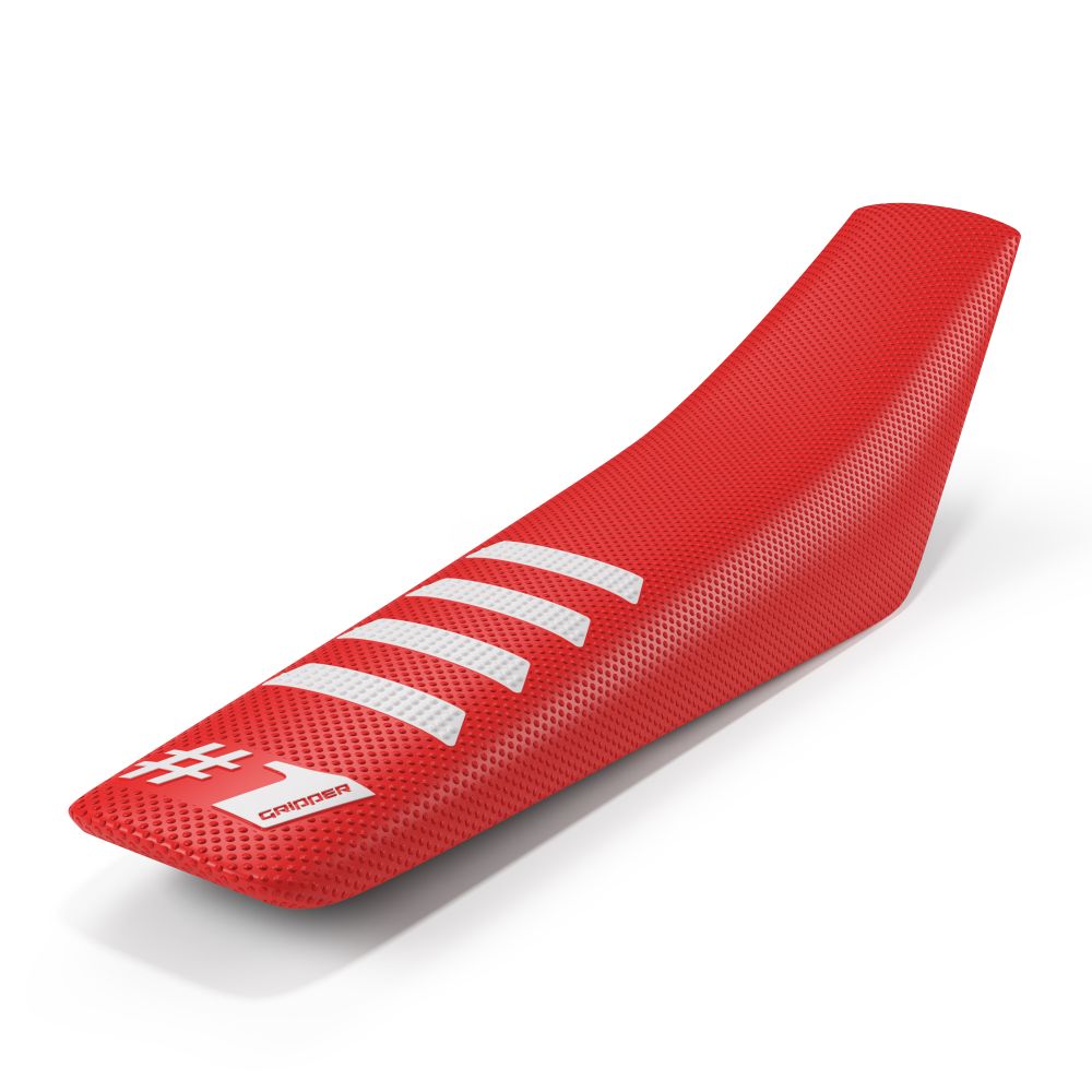 Universeller Sitzbezug Onegripper - Ribbed rot und weiß