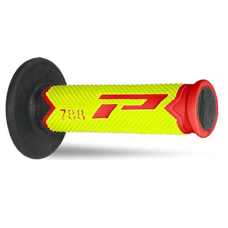 Griffpaar Pro Grip 788 - rot neongelb schwarz Griffpaar Pro Grip 788 - rot neongelb schwarz