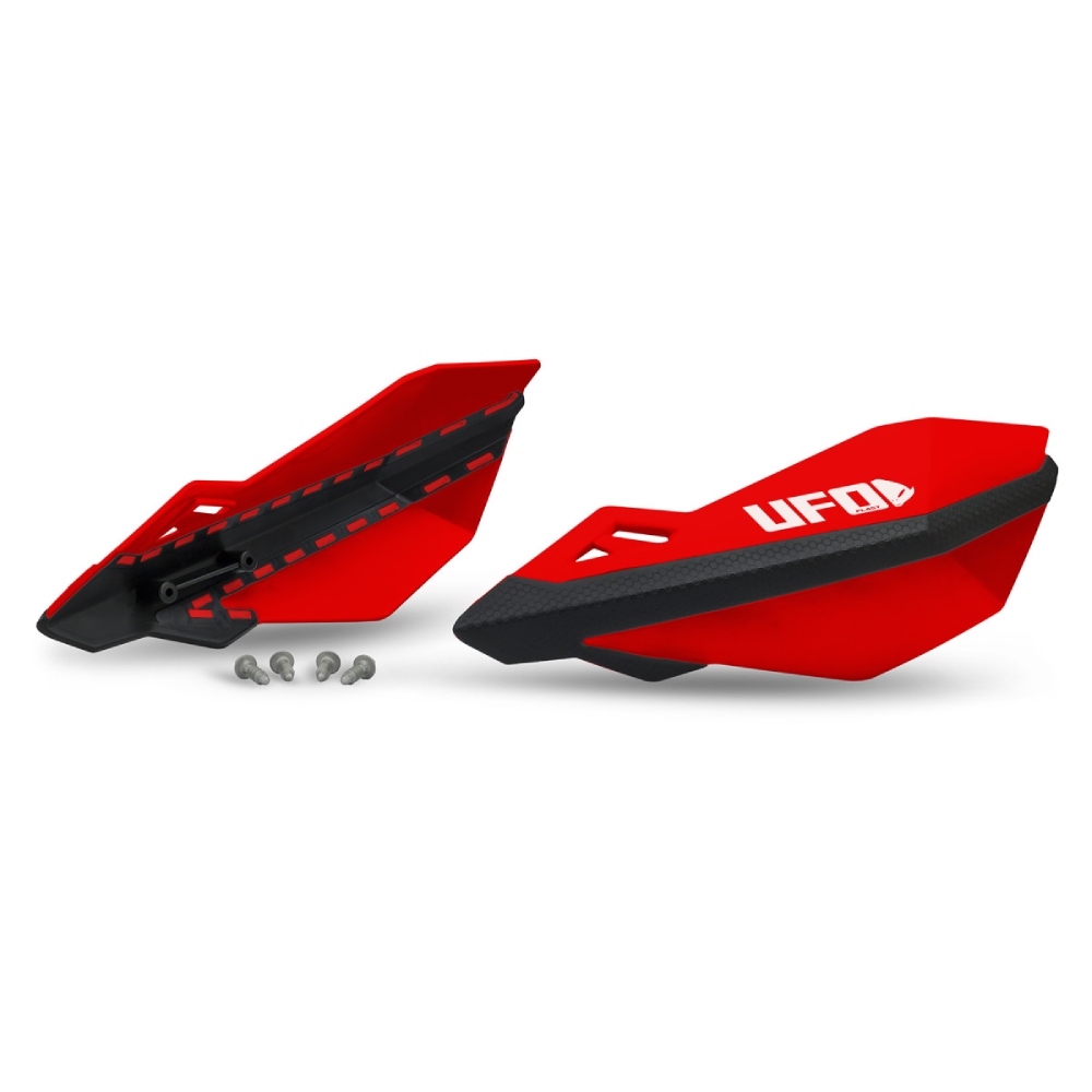 Paar Handschützer UFO TRAXION Für Hebelhalterungen rot Paar Handschützer UFO TRAXION Für Hebelhalterungen rot