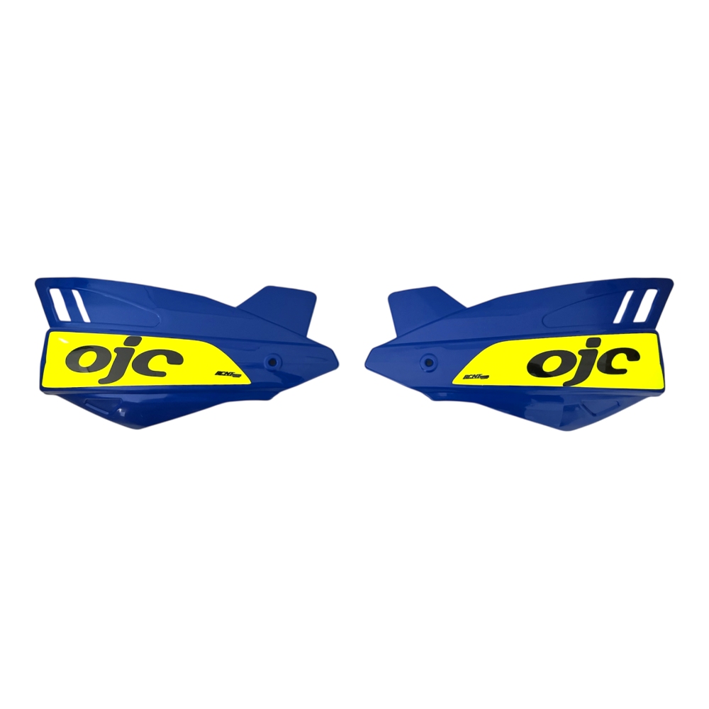 Paar Handschützer OJC SHARK universal blau (Neongelber Aufkleber) Paar Handschützer OJC SHARK universal blau (Neongelber Aufkleber)