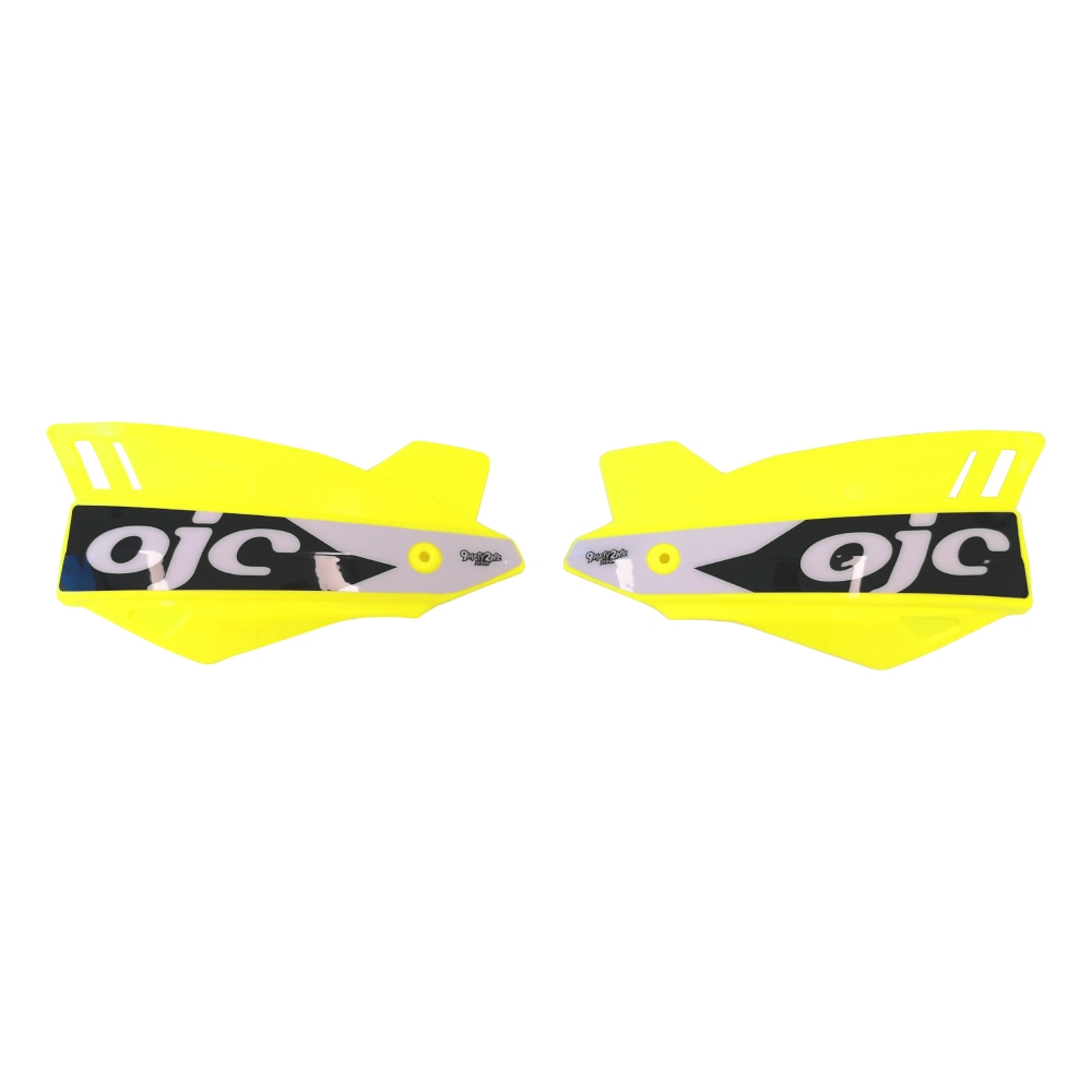 Paar Handschützer OJC SHARK universal neongelb (Weißer Aufkleber) Paar Handschützer OJC SHARK universal neongelb (Weißer Aufkleber)