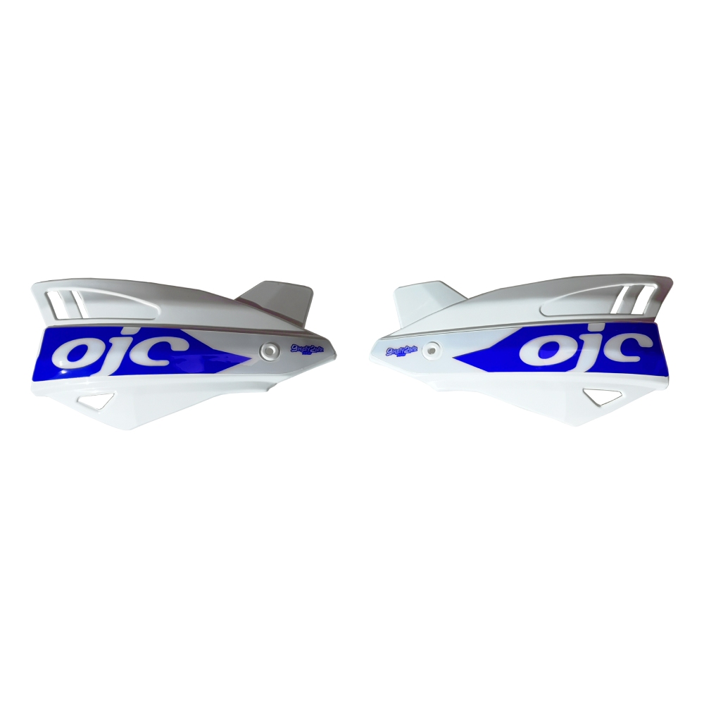 Paar Handschützer OJC SHARK universal weiß (Blauer Aufkleber) Paar Handschützer OJC SHARK universal weiß (Blauer Aufkleber)