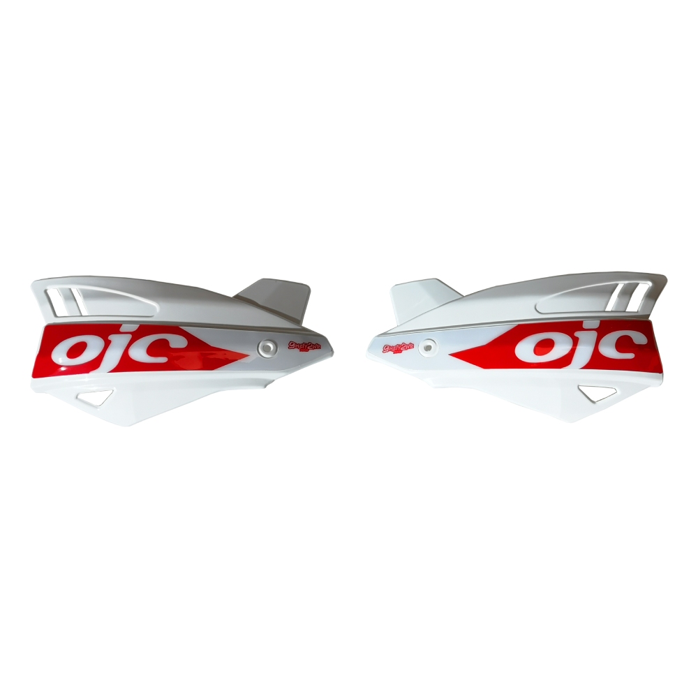 Paar Handschützer OJC SHARK universal weiß (Roter Aufkleber) Paar Handschützer OJC SHARK universal weiß (Roter Aufkleber)
