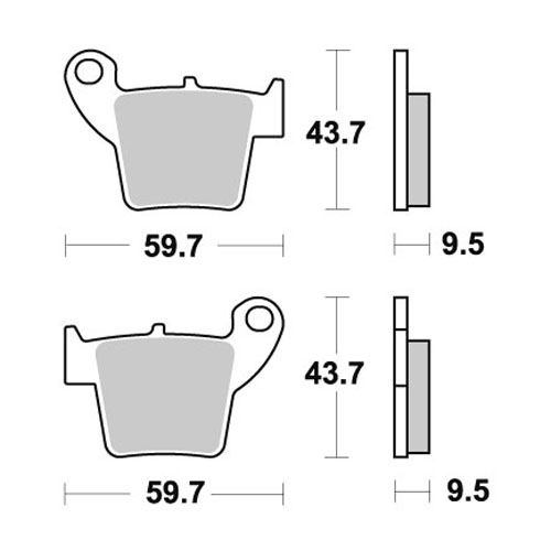 Bremsbeläge WRP Honda CR 250 (02-07) hinten race WG-7377-F4R